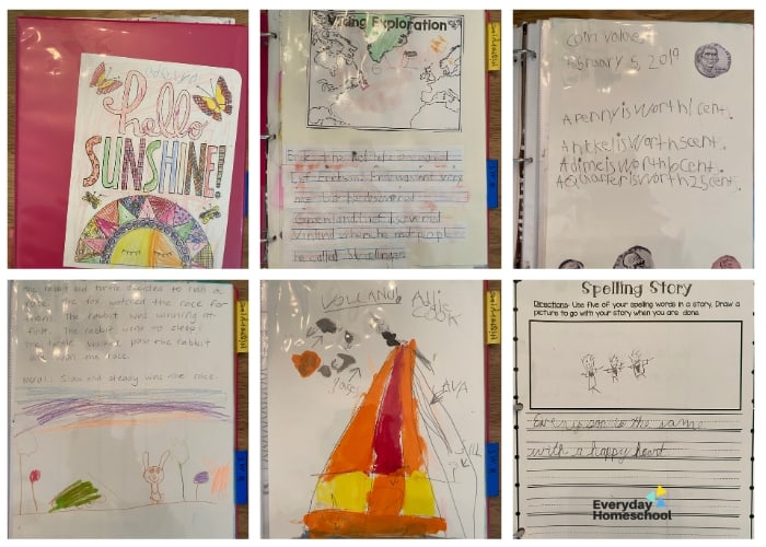 kindergarten homeschool portfolio example