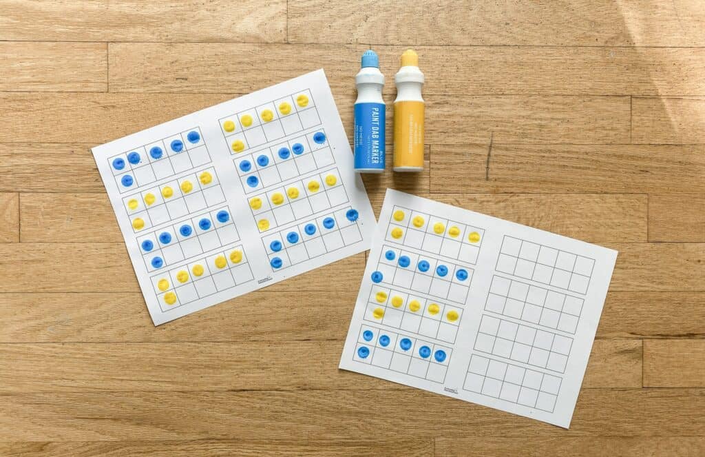 dot paints skip counting activity