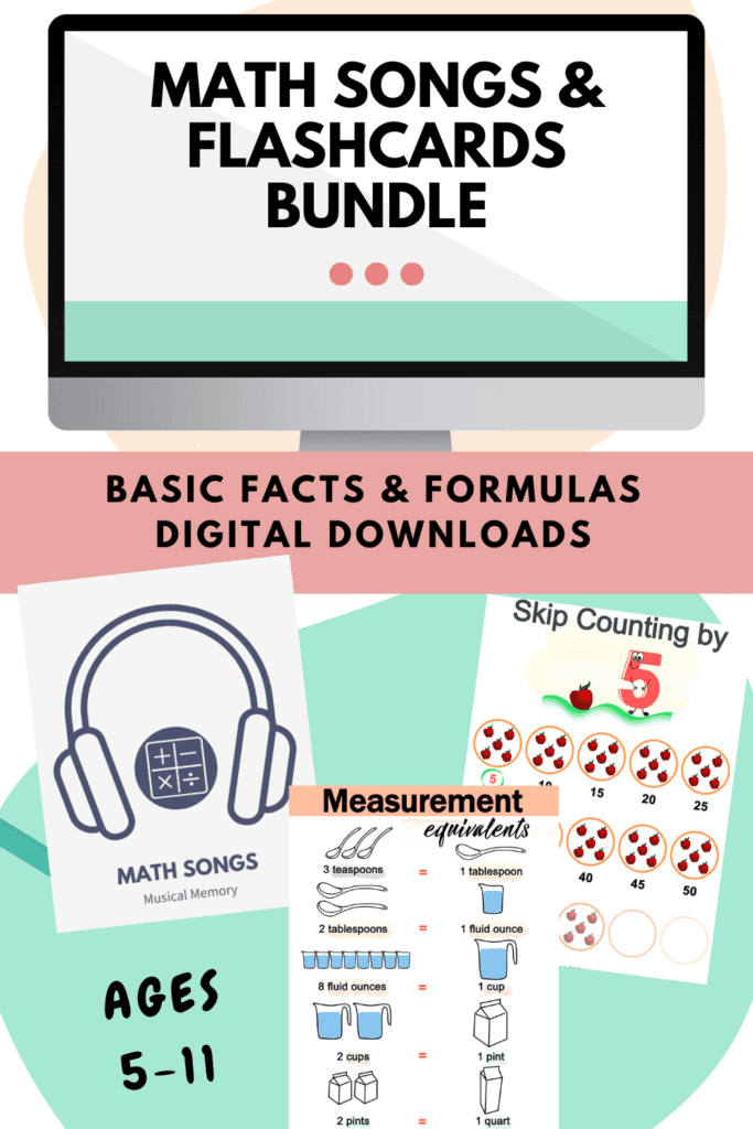 Math Songs & flashcards bundle musical memory