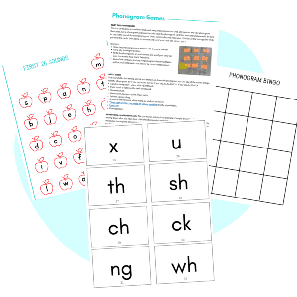 phonogram flashcards and game kit