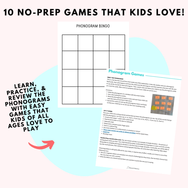 phonogram flashcards and game kit