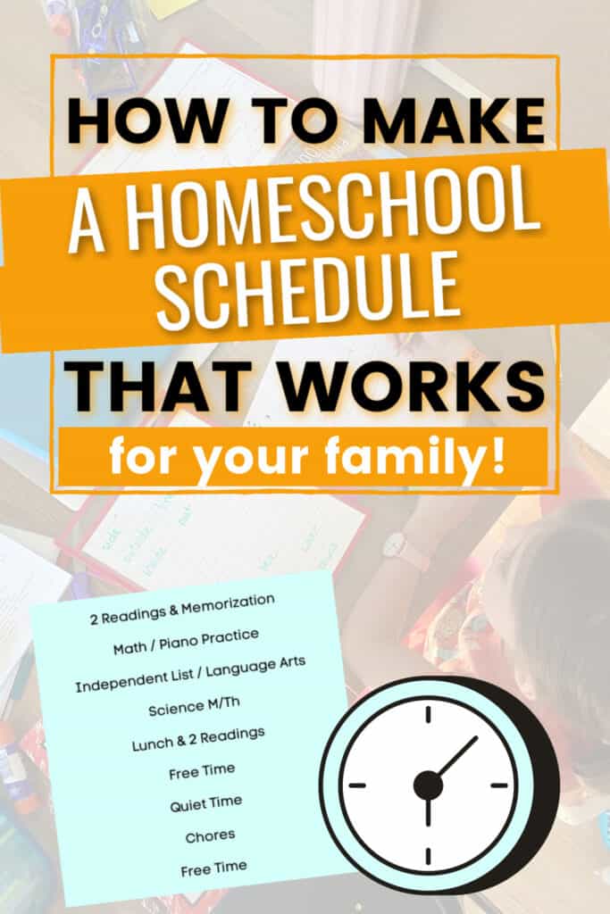 how to create a homeschool schedule