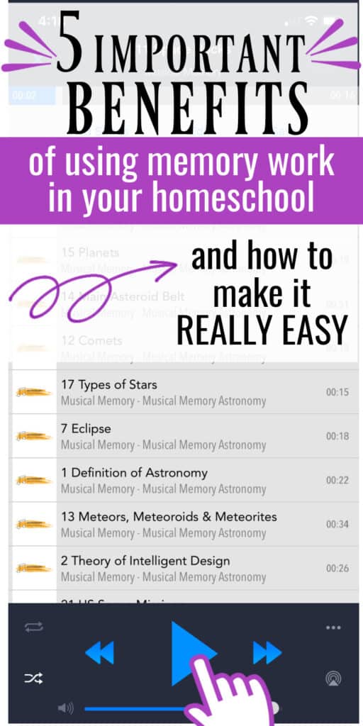 memory work benefits homeschool musical songs